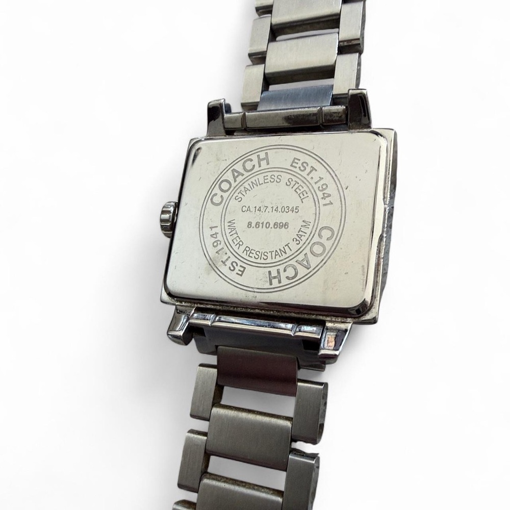 Vintage Coach Rectangular Logo Bezel Stainless St… - image 5